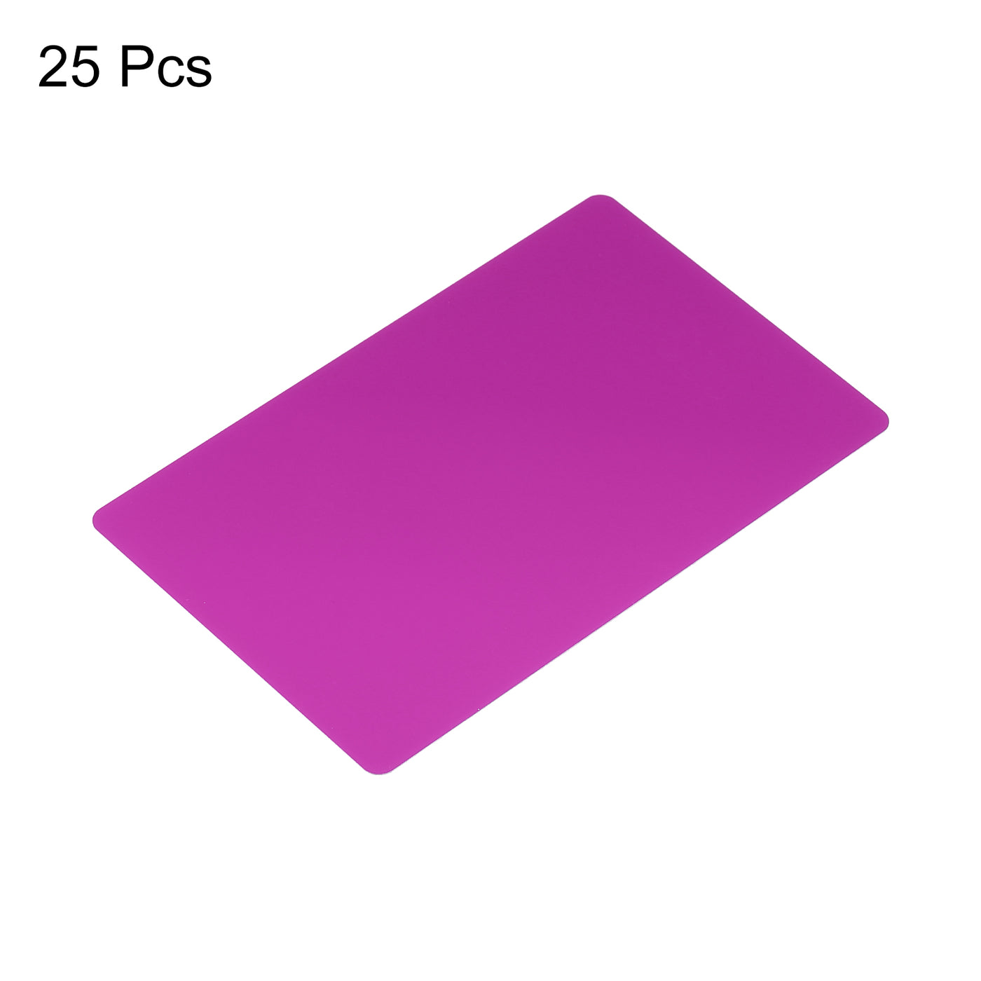 Harfington Metal Business Cards Blank Name Card Laser Engraving Adhesive, Purple 25pcs