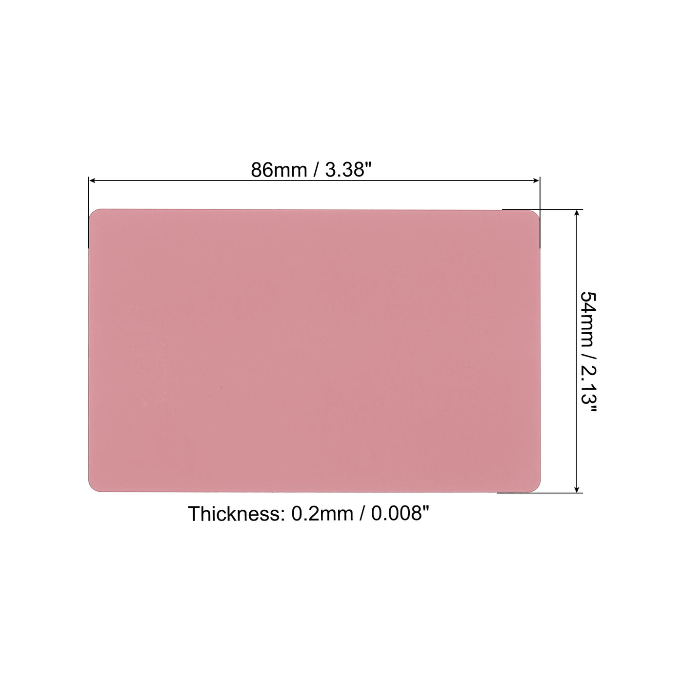 Harfington Metal Business Cards Blank Name Card Laser Engraving Adhesive, Pink 25pcs