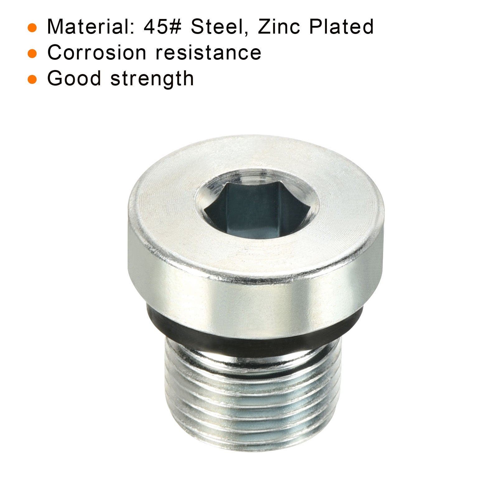 M12*1 Hex Head Pipe Fitting Plug, Male Thread 45# Steel Plug | Harfington