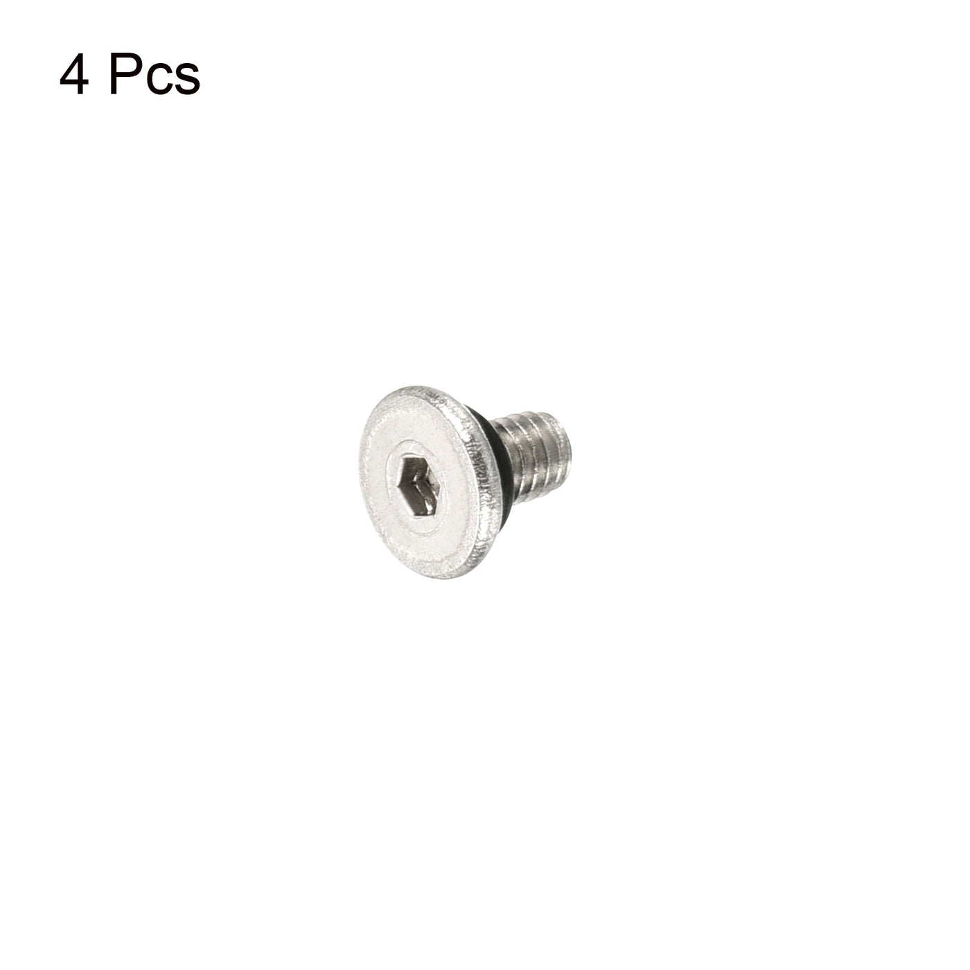 Harfington M2.5*0.45 Hex Head Pipe Fitting Plug, 4 Pack Male Thread 45# Steel Plug