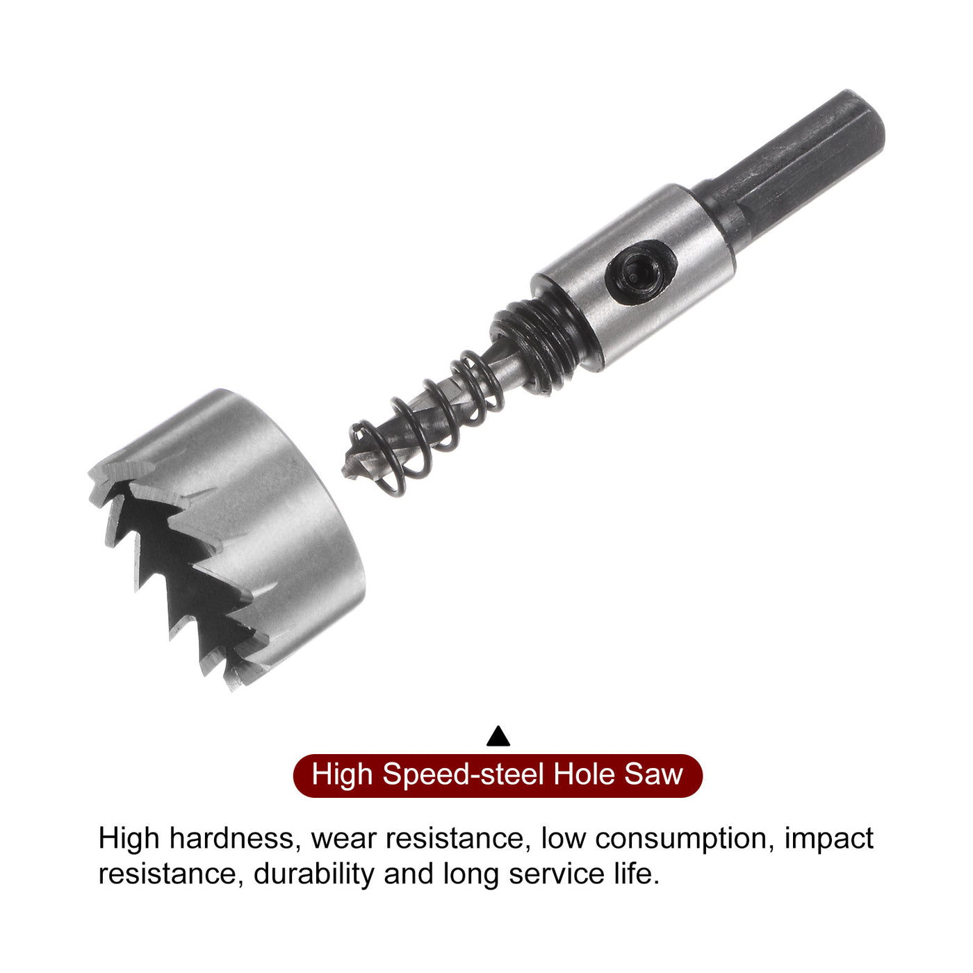 Harfington 5pcs 16mm 18.5mm 20mm 25mm 30mm High Speed Steel (HSS) Hole Saws Cutters Kit