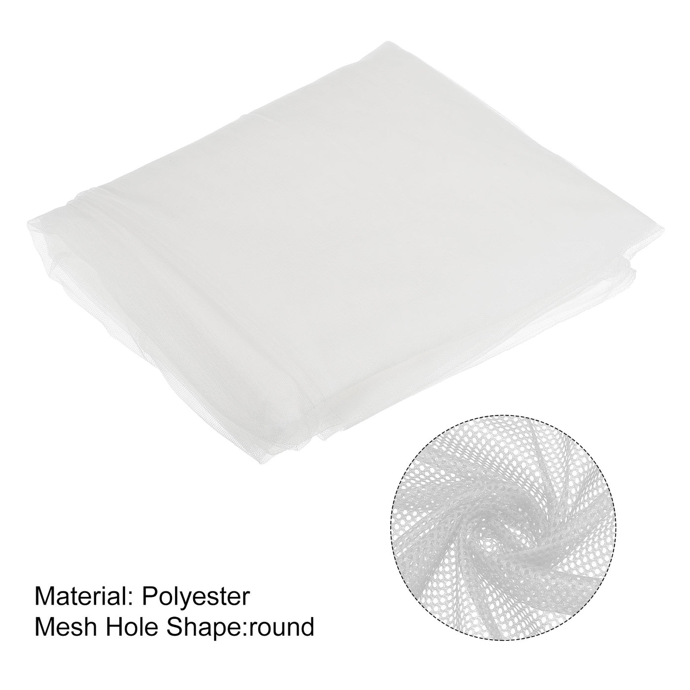 Harfington 62.4" Mesh Fabric Stretchy for Netting Bag, Backpack Pocket,,White 13.12ft
