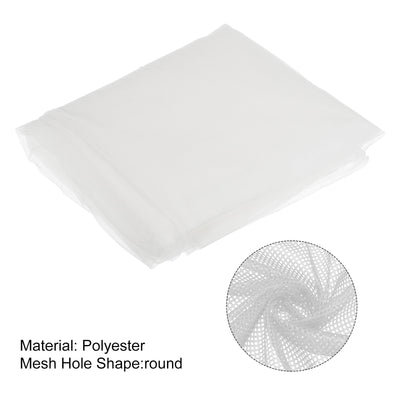Harfington 62.4" Mesh Fabric Stretchy for Netting Bag, Backpack Pocket,,White 13.12ft