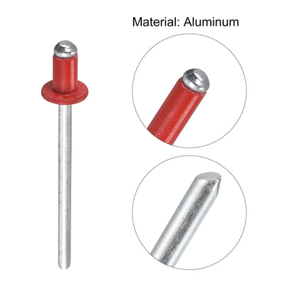 Harfington Uxcell Aluminum Blind Rivets, Open End Rivet Flat Round Heads for Joining Metal Plate