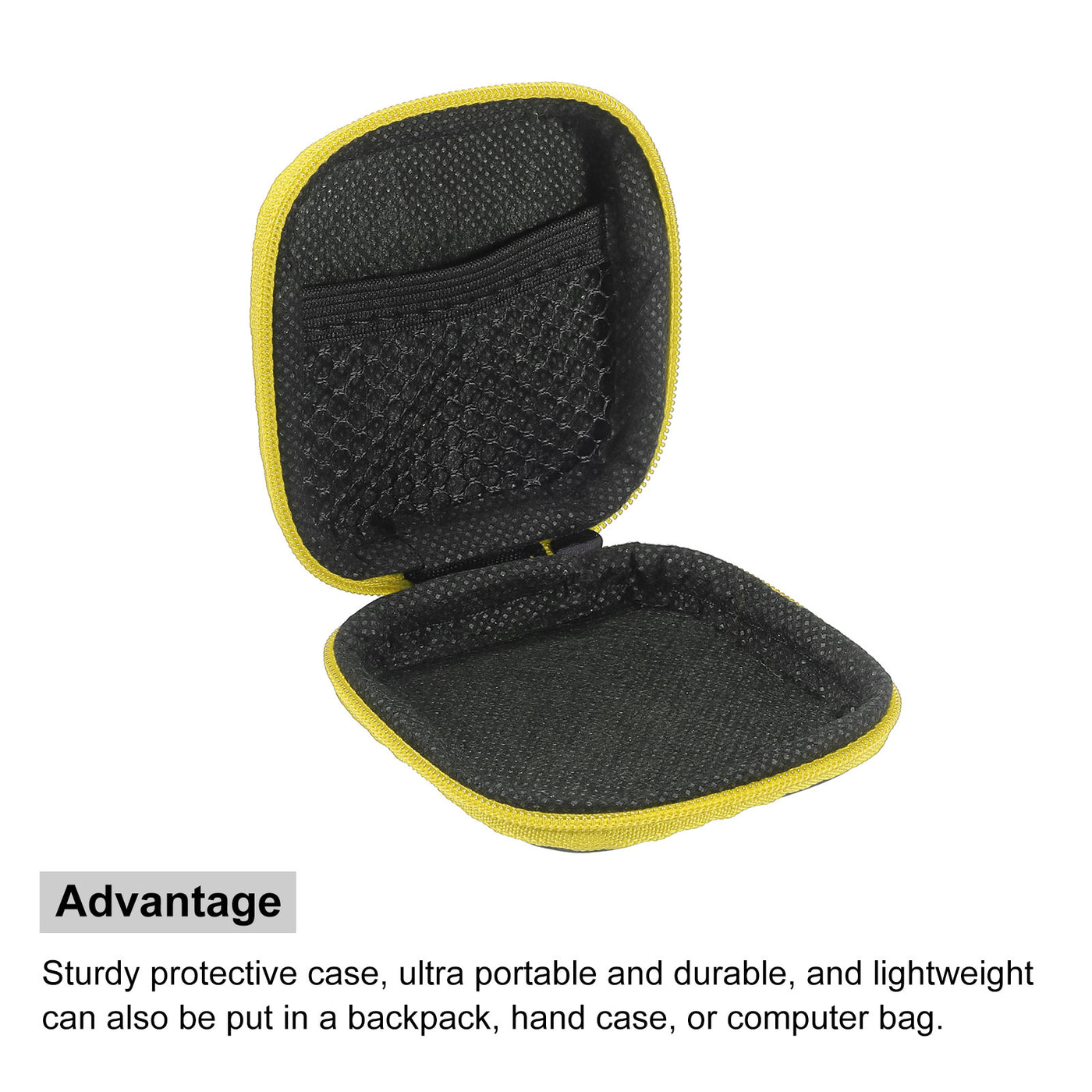 Harfington Portable Storage Carrying Bag Shockproof Yellow 2.95 x 1.18 Inch