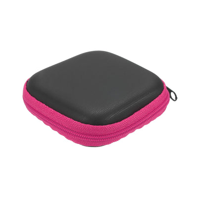 Harfington Portable Storage Carrying Bag Shockproof Pink 2.95 x 1.18 Inch Square