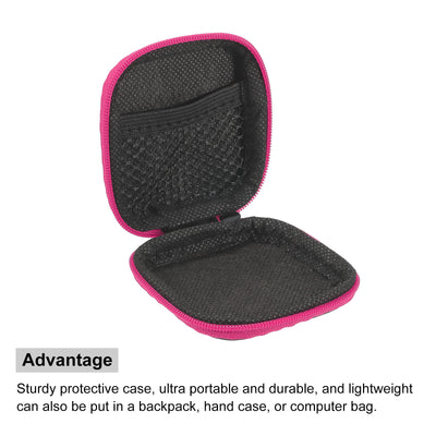 Harfington Portable Storage Carrying Bag Shockproof Pink 2.95 x 1.18 Inch Square