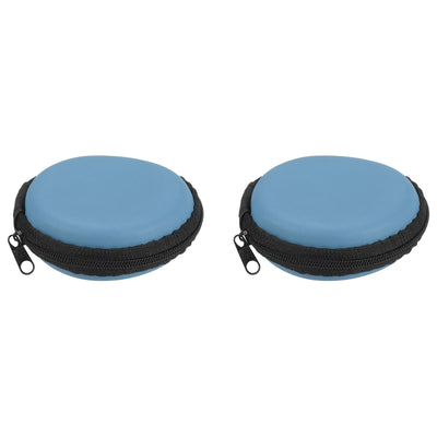 Harfington Portable Storage Carrying Bag Shockproof Blue 3.15 x 1.18 Inch Round Pack of 2