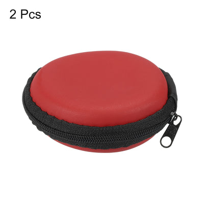Harfington Portable Storage Carrying Bag Shockproof Red 3.15 x 1.18 Inch Round Pack of 2