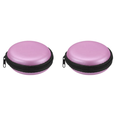 Harfington Portable Storage Carrying Bag Shockproof Pink 3.15 x 1.18 Inch Round Pack of 2