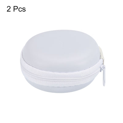 Harfington Portable Storage Carrying Bag Shockproof White 3.15 x 1.18 Inch Round Pack of 2