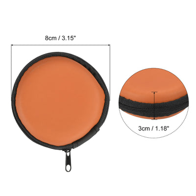 Harfington Portable Storage Carrying Bag Shockproof Orange 3.15 x 1.18 Inch Round Pack of 2