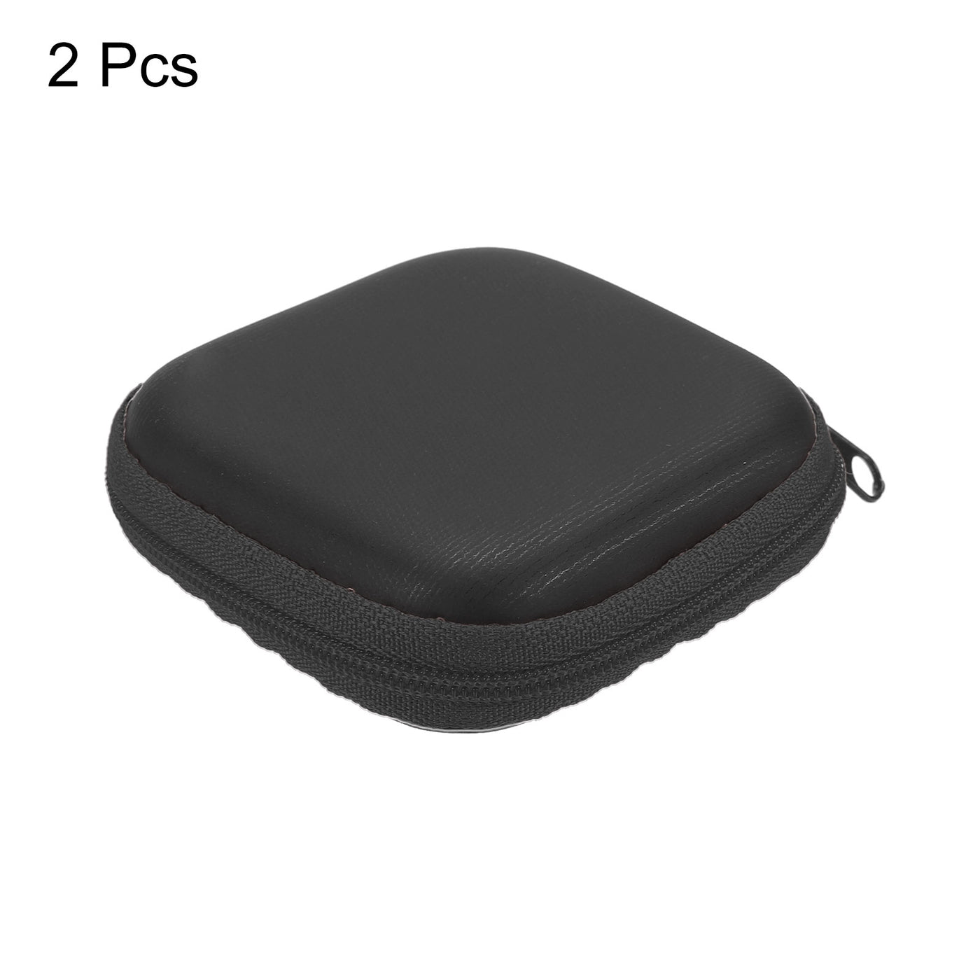 Harfington Portable Storage Carrying Bag Shockproof Black 2.95x2.95x1.18 Inch Square 2 Pcs