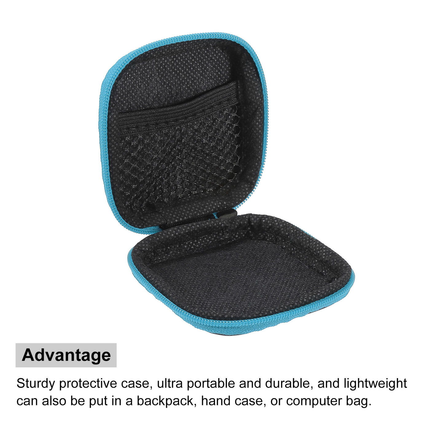Harfington Portable Storage Carrying Bag Sky Blue 2.95x2.95x1.18 Inch Square Pack of 2