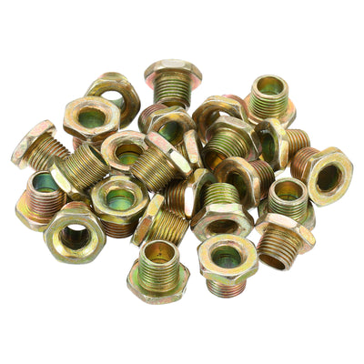 Harfington Hex Nuts, 14x11mm 1/8IP Hexagon Screw Thread Fastener Mounting Accessories for Home Workshops, Gold Tone 25 Pack