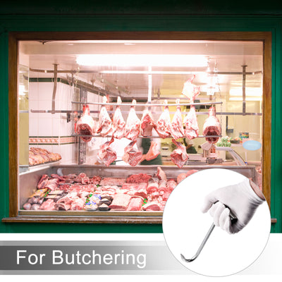 Harfington Uxcell 6"(150mm) T-Handle Meat Boning Hook, Galvanized T Hooks for Kitchen Butcher Shop Restaurant 3Pcs