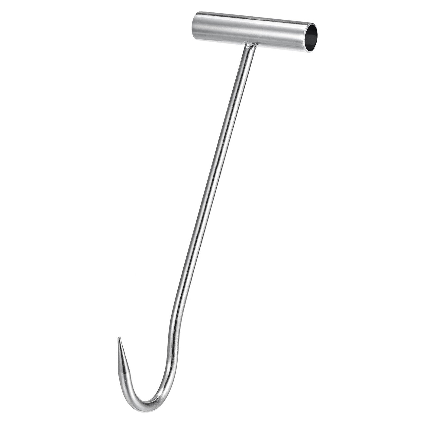 uxcell Uxcell 12"(300mm) T-Handle Meat Boning Hook, Galvanized Curved T Hooks for Kitchen Butcher Shop Restaurant