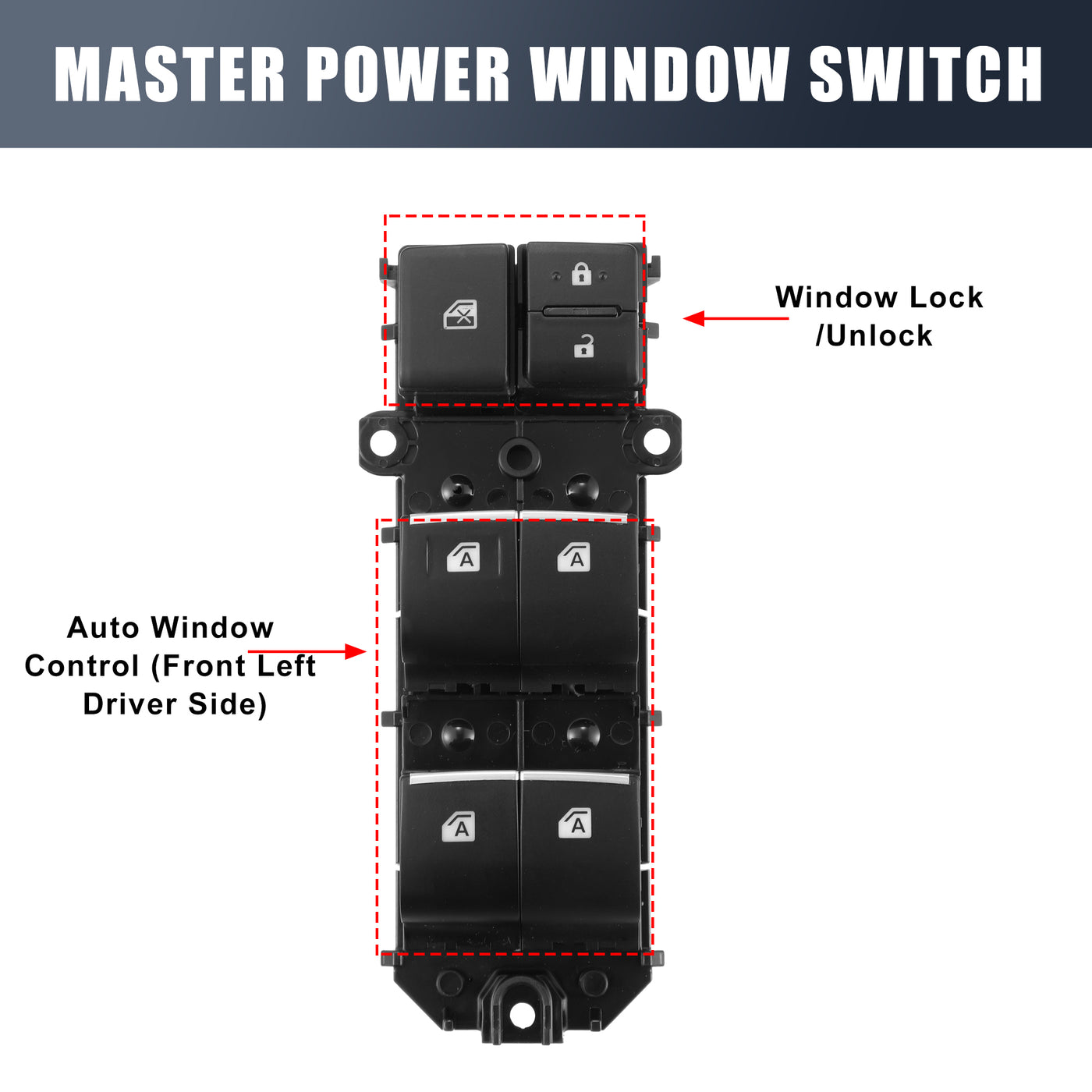 X AUTOHAUX 84040-06070 8404033170 Car Master Power Window Switch Front Driver Side for Toyota C-HR 2018-2019 for Toyota Camry 2018-2020