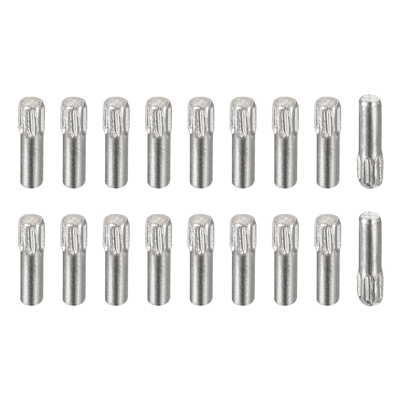 uxcell Uxcell 1.5x6mm 304 Stainless Steel Dowel Pins, 20Pcs Knurled Head Flat End Dowel Pin