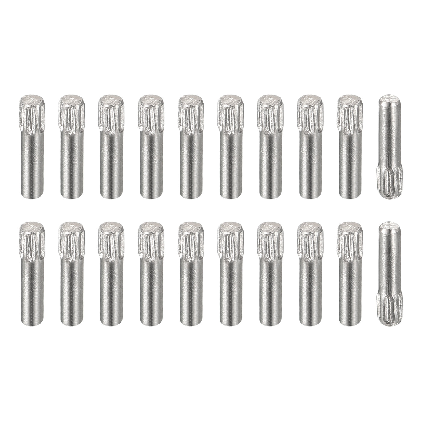 uxcell Uxcell 1.5x7mm 304 Stainless Steel Dowel Pins, 20Pcs Knurled Head Flat End Dowel Pin