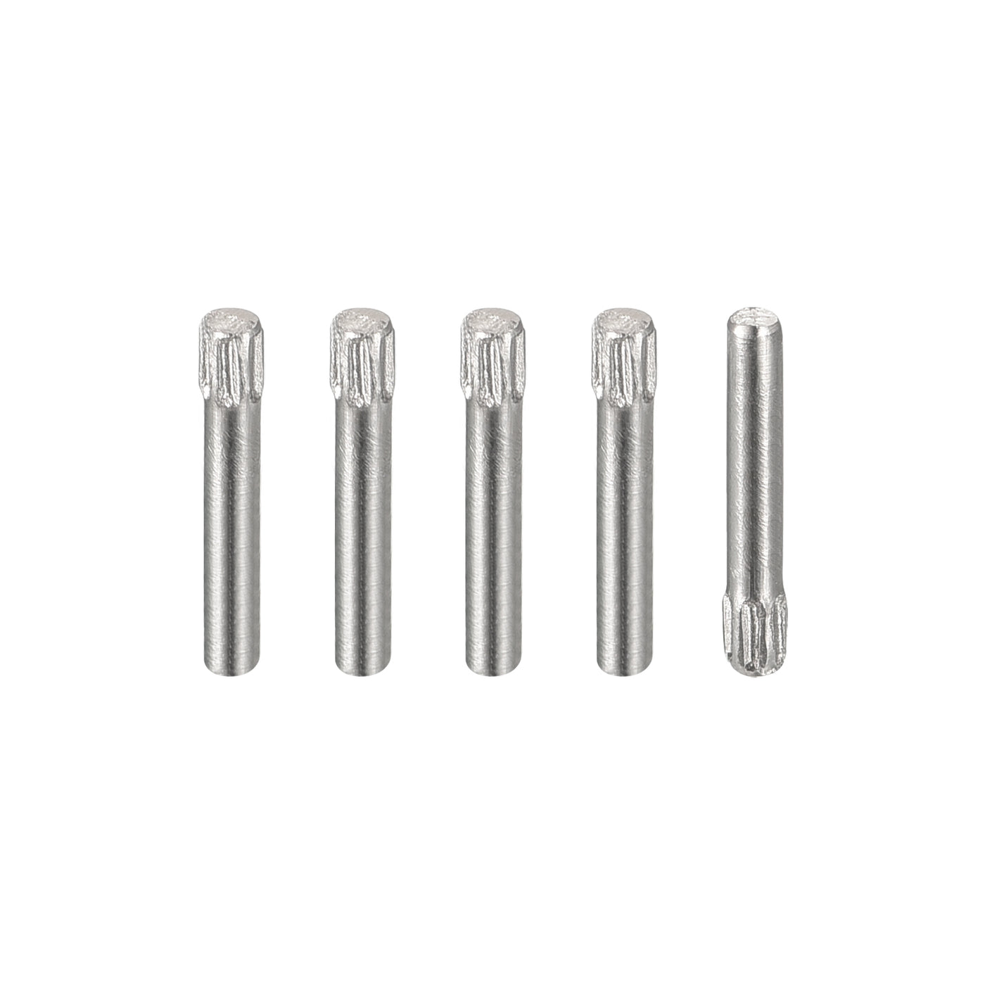 uxcell Uxcell 1.5x10mm 304 Stainless Steel Dowel Pins, 5Pcs Knurled Head Flat End Dowel Pin