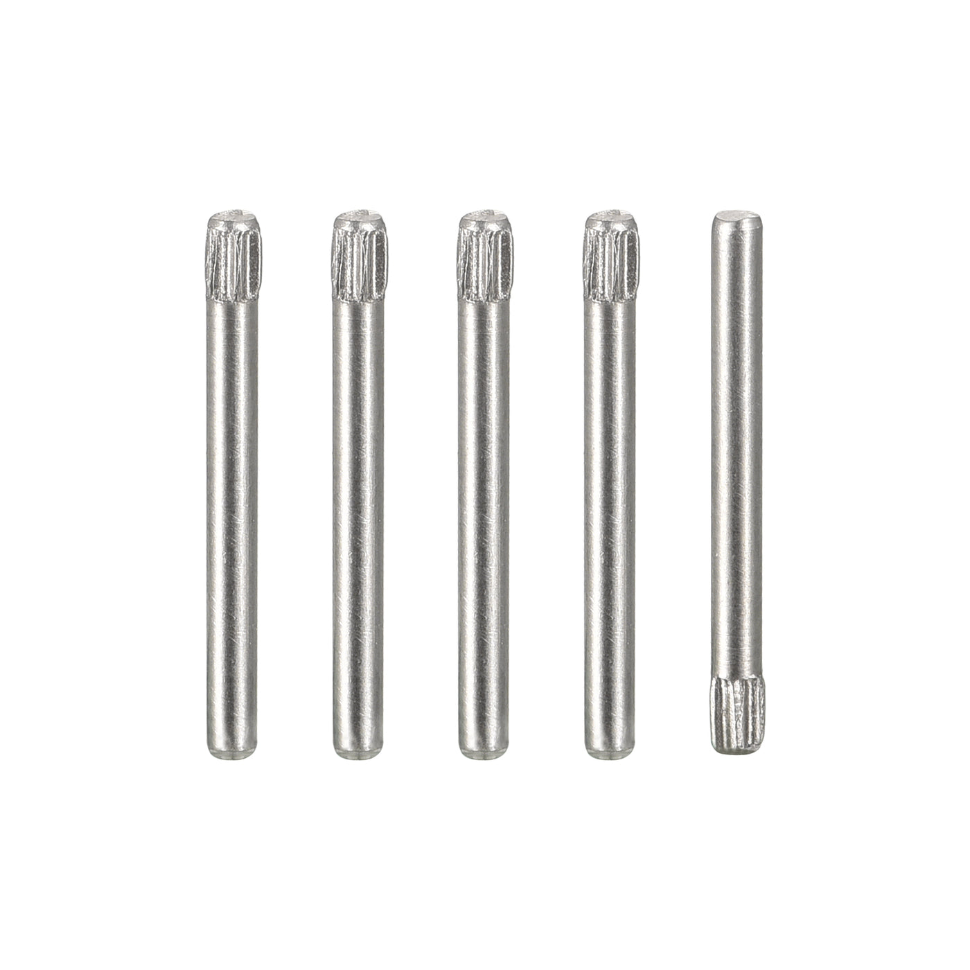 uxcell Uxcell 1.5x16mm 304 Stainless Steel Dowel Pins, 5Pcs Knurled Head Flat End Dowel Pin