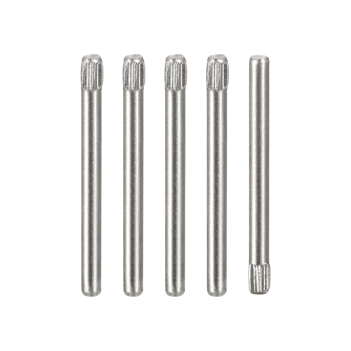 uxcell Uxcell 1.5x18mm 304 Stainless Steel Dowel Pins, 5Pcs Knurled Head Flat End Dowel Pin