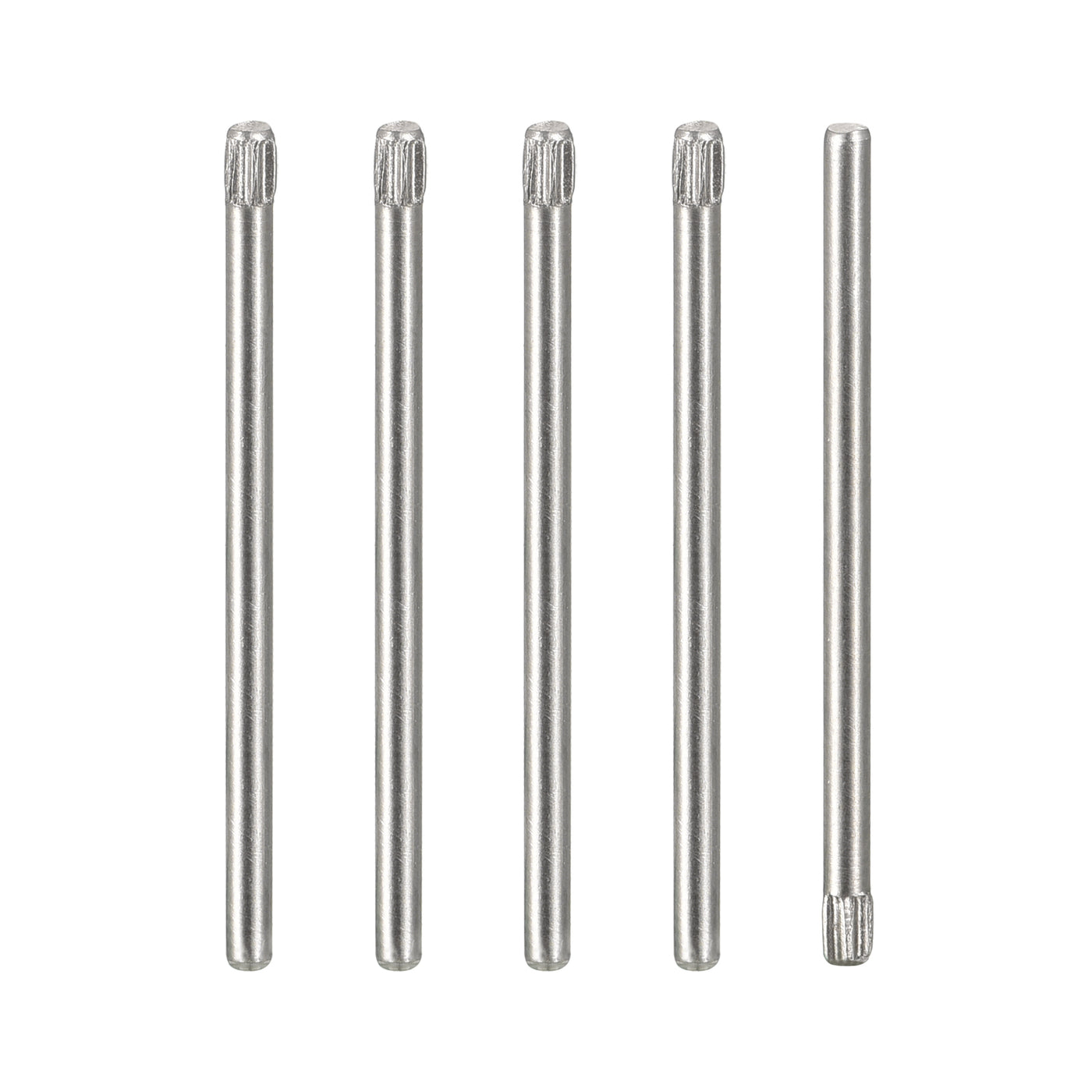 uxcell Uxcell 1.5x30mm 304 Stainless Steel Dowel Pins, 5Pcs Knurled Head Flat End Dowel Pin
