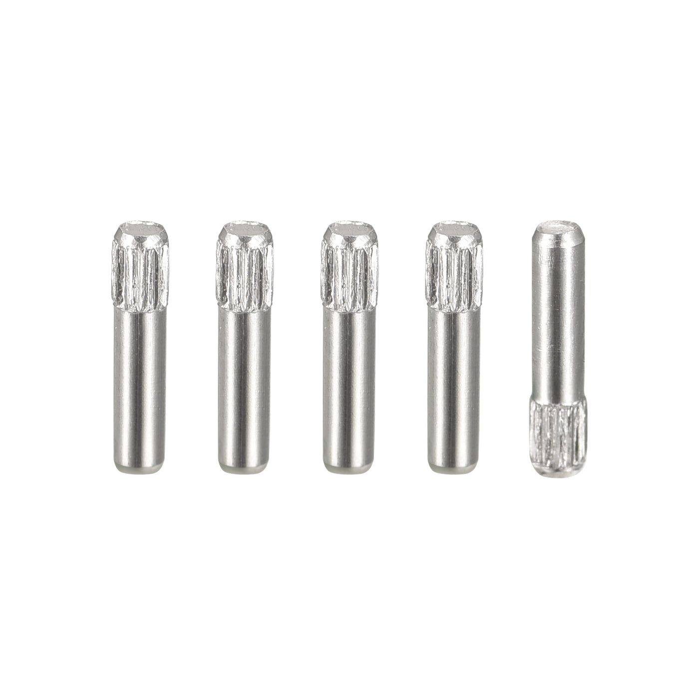 uxcell Uxcell 2x10mm 304 Stainless Steel Dowel Pins, 5Pcs Knurled Head Flat End Dowel Pin