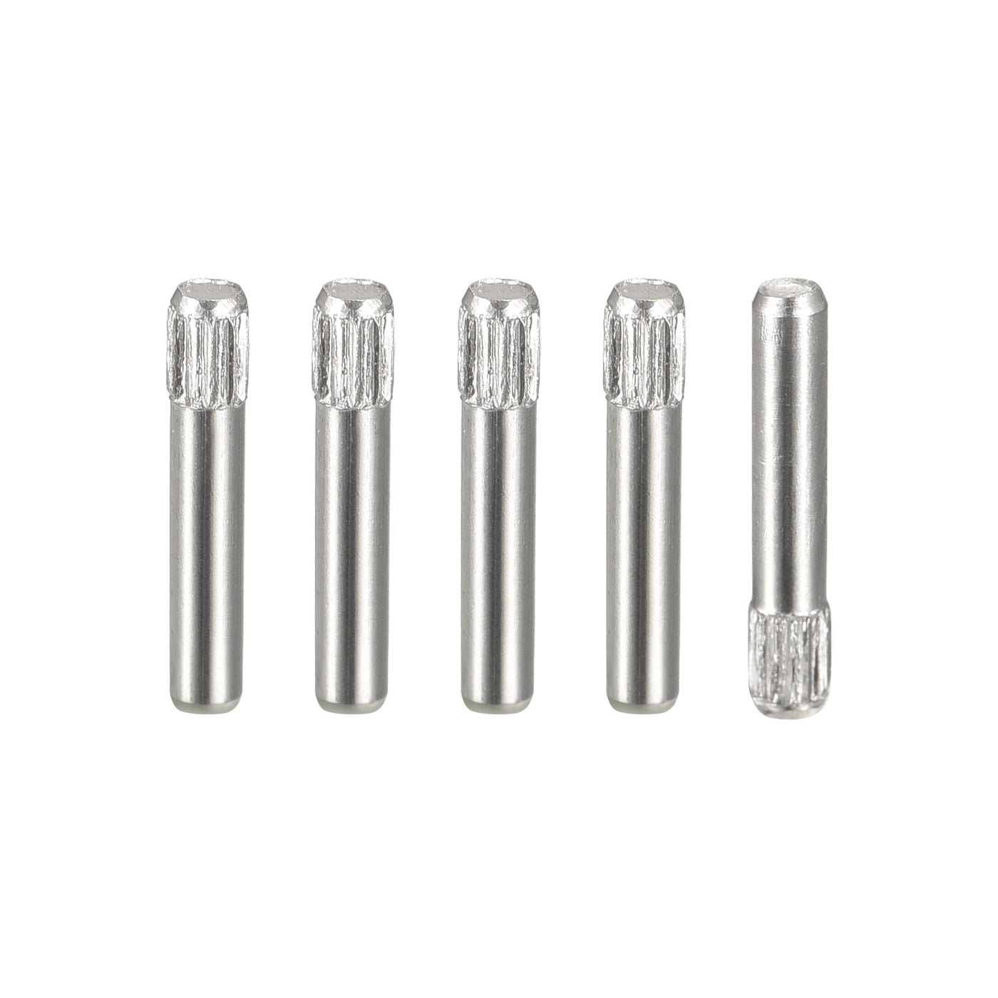 uxcell Uxcell 2x12mm 304 Stainless Steel Dowel Pins, 5Pcs Knurled Head Flat End Dowel Pin