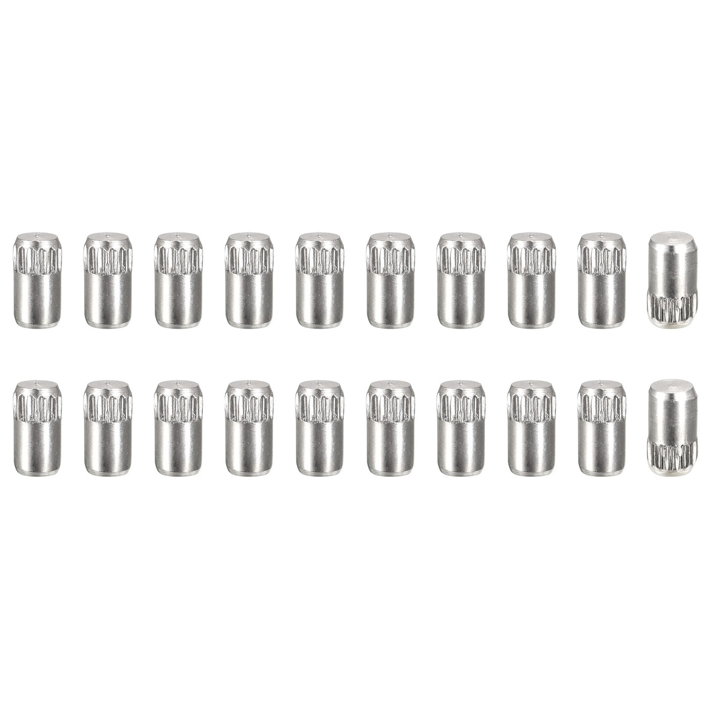 uxcell Uxcell 4x6mm 304 Stainless Steel Dowel Pins, 20Pcs Knurled Head Flat End Dowel Pin
