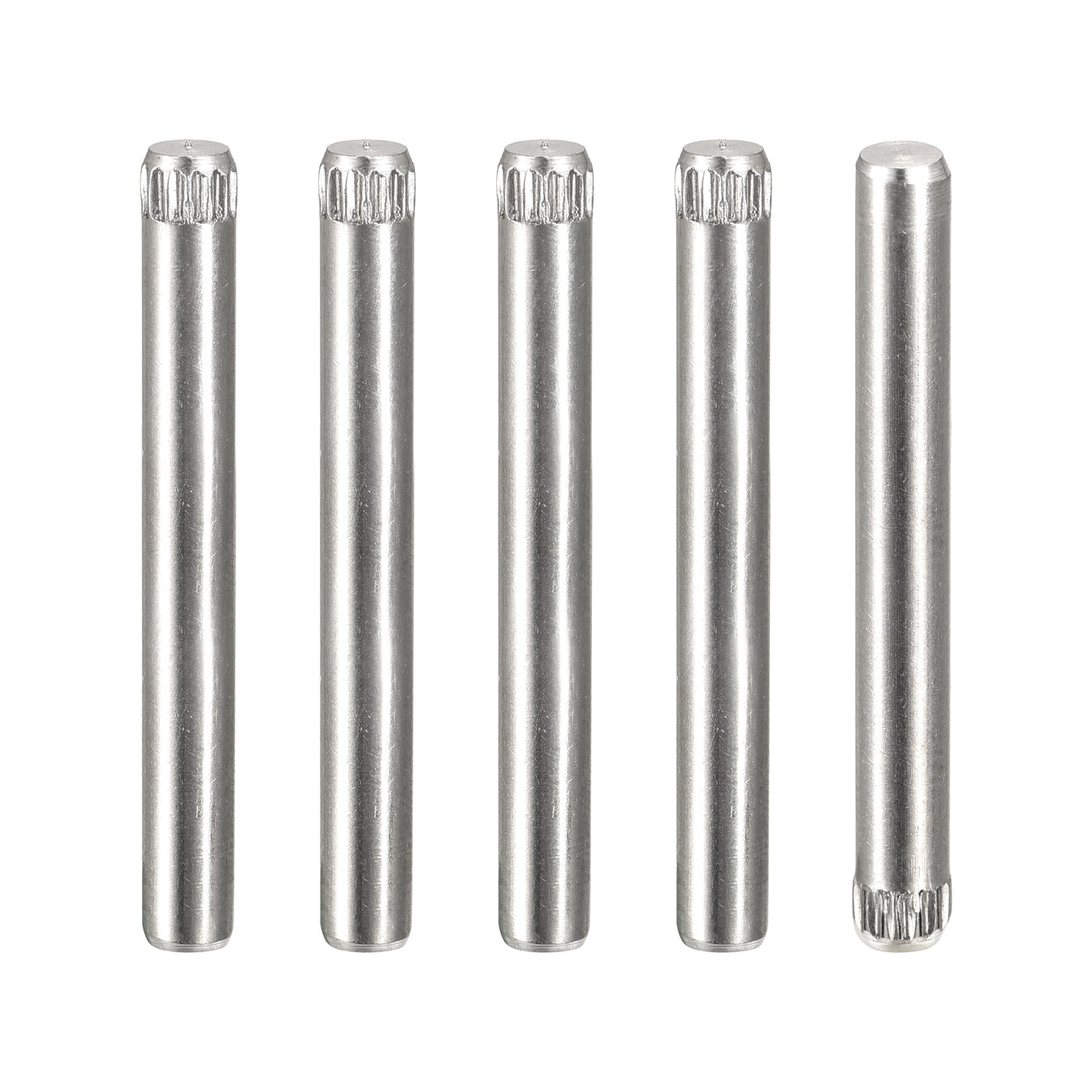 uxcell Uxcell 4x35mm 304 Stainless Steel Dowel Pins, 5Pcs Knurled Head Flat End Dowel Pin