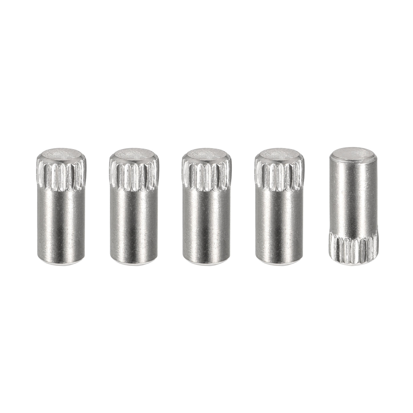 uxcell Uxcell 5x8mm 304 Stainless Steel Dowel Pins, 5Pcs Knurled Head Flat End Dowel Pin