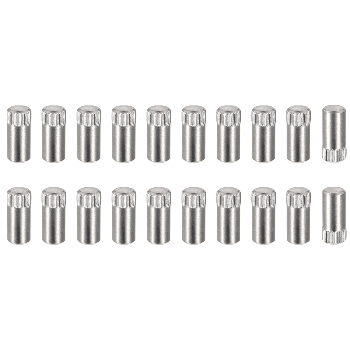 uxcell Uxcell 5x10mm 304 Stainless Steel Dowel Pins, 20Pcs Knurled Head Flat End Dowel Pin