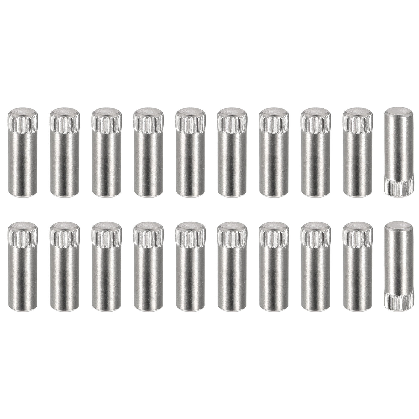 uxcell Uxcell 5x14mm 304 Stainless Steel Dowel Pins, 20Pcs Knurled Head Flat End Dowel Pin