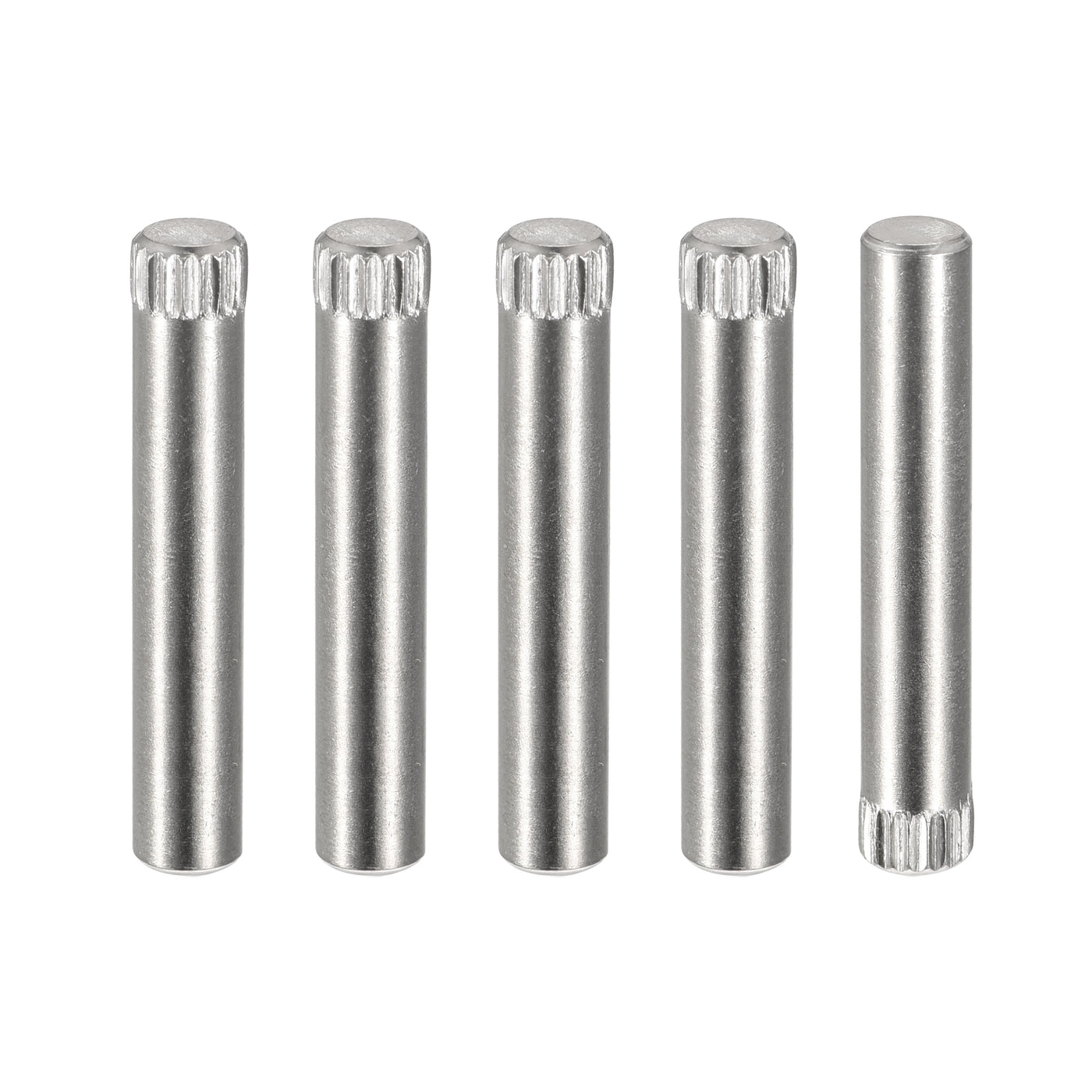 uxcell Uxcell 5x30mm 304 Stainless Steel Dowel Pins, 5Pcs Knurled Head Flat End Dowel Pin