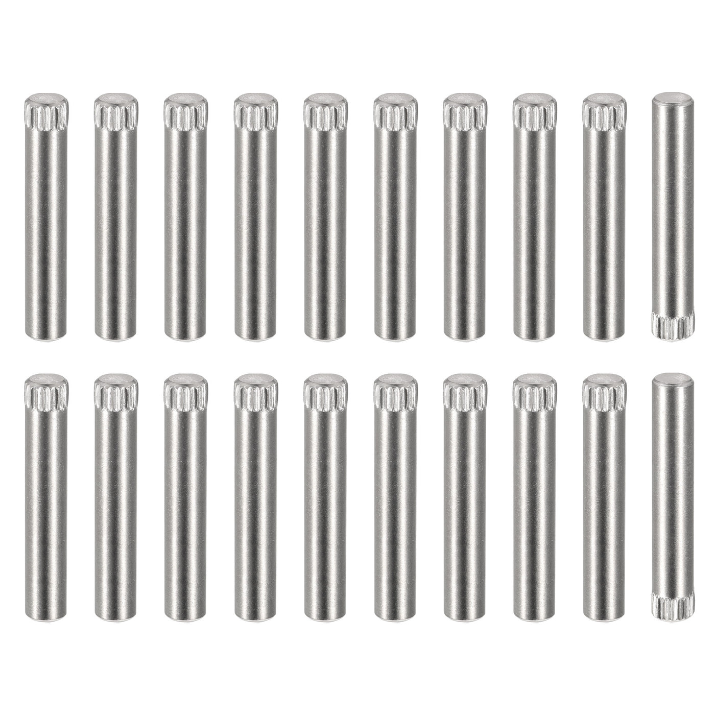 uxcell Uxcell 5x30mm 304 Stainless Steel Dowel Pins, 20Pcs Knurled Head Flat End Dowel Pin