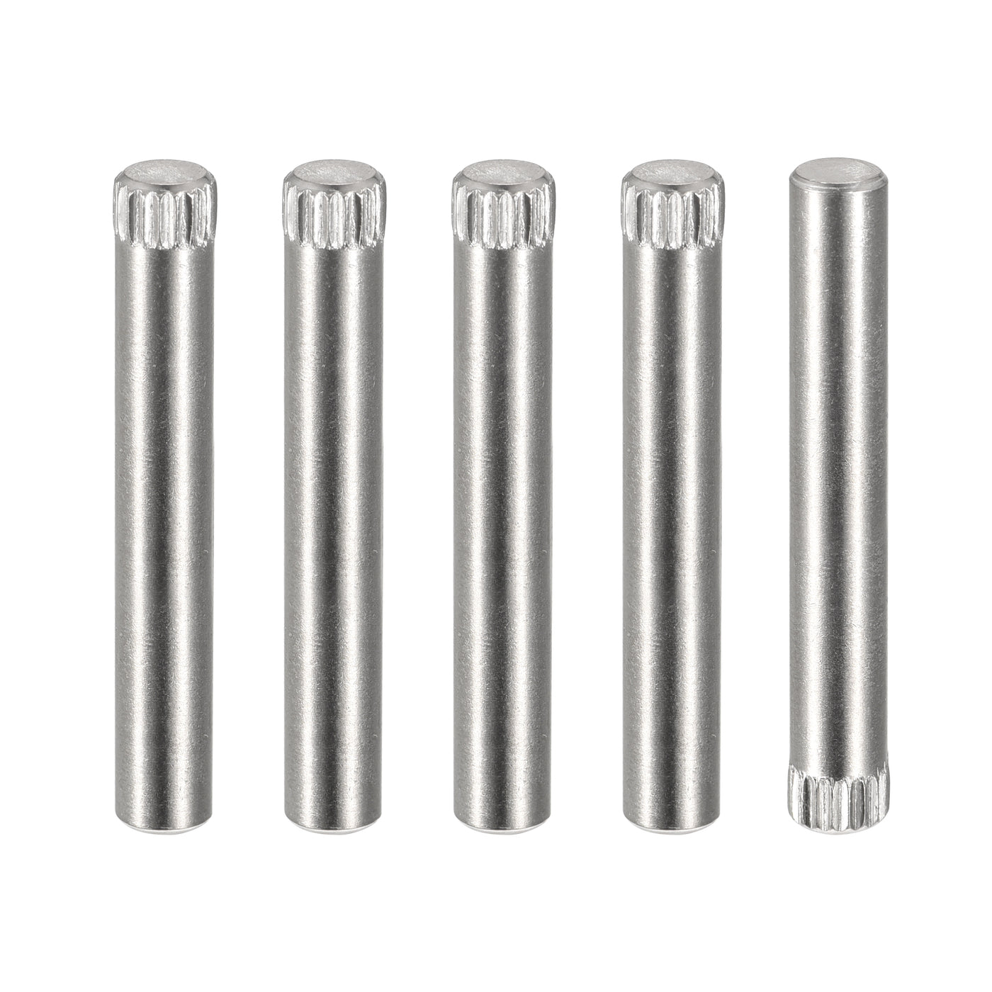 uxcell Uxcell 5x35mm 304 Stainless Steel Dowel Pins, 5Pcs Knurled Head Flat End Dowel Pin