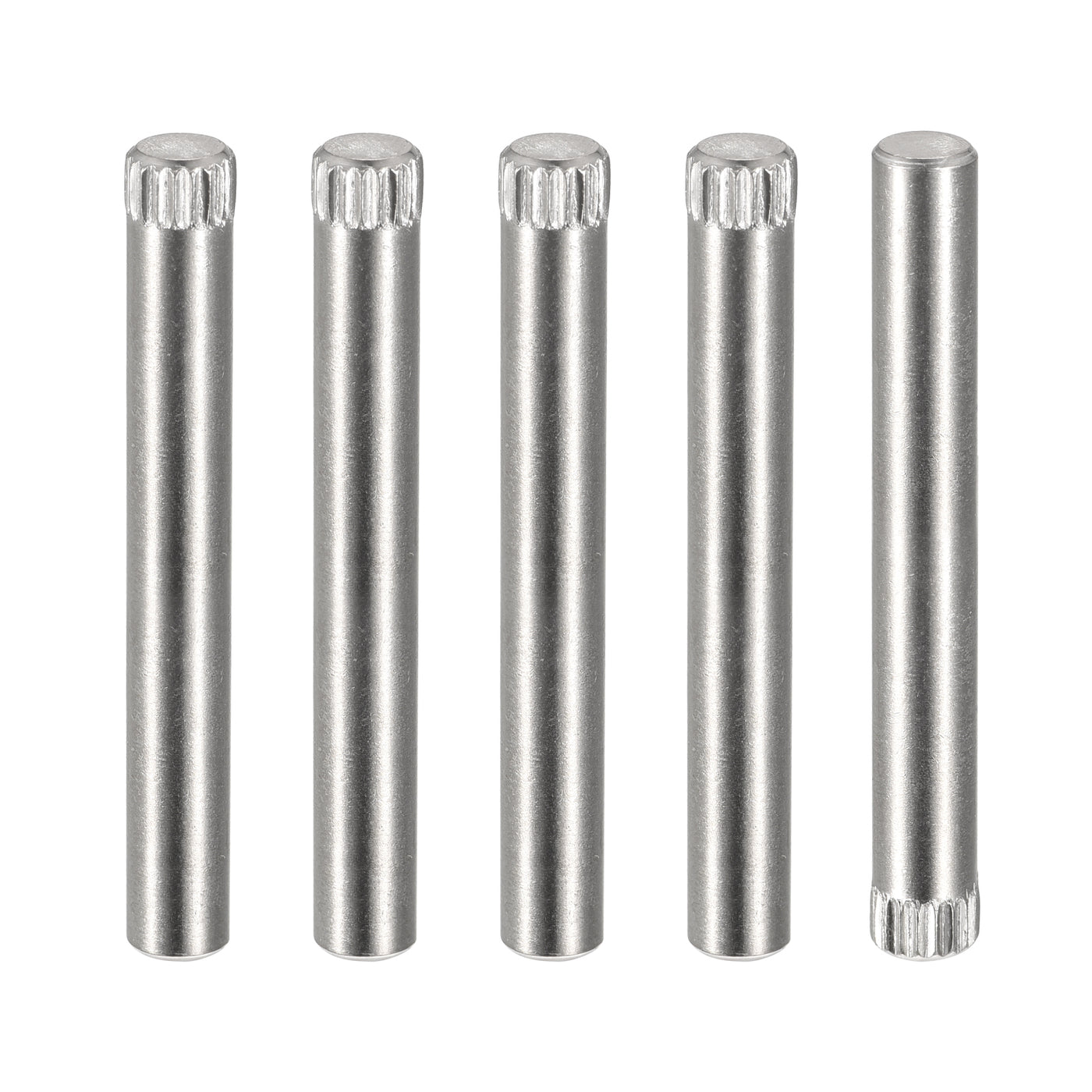 uxcell Uxcell 5x40mm 304 Stainless Steel Dowel Pins, 5Pcs Knurled Head Flat End Dowel Pin