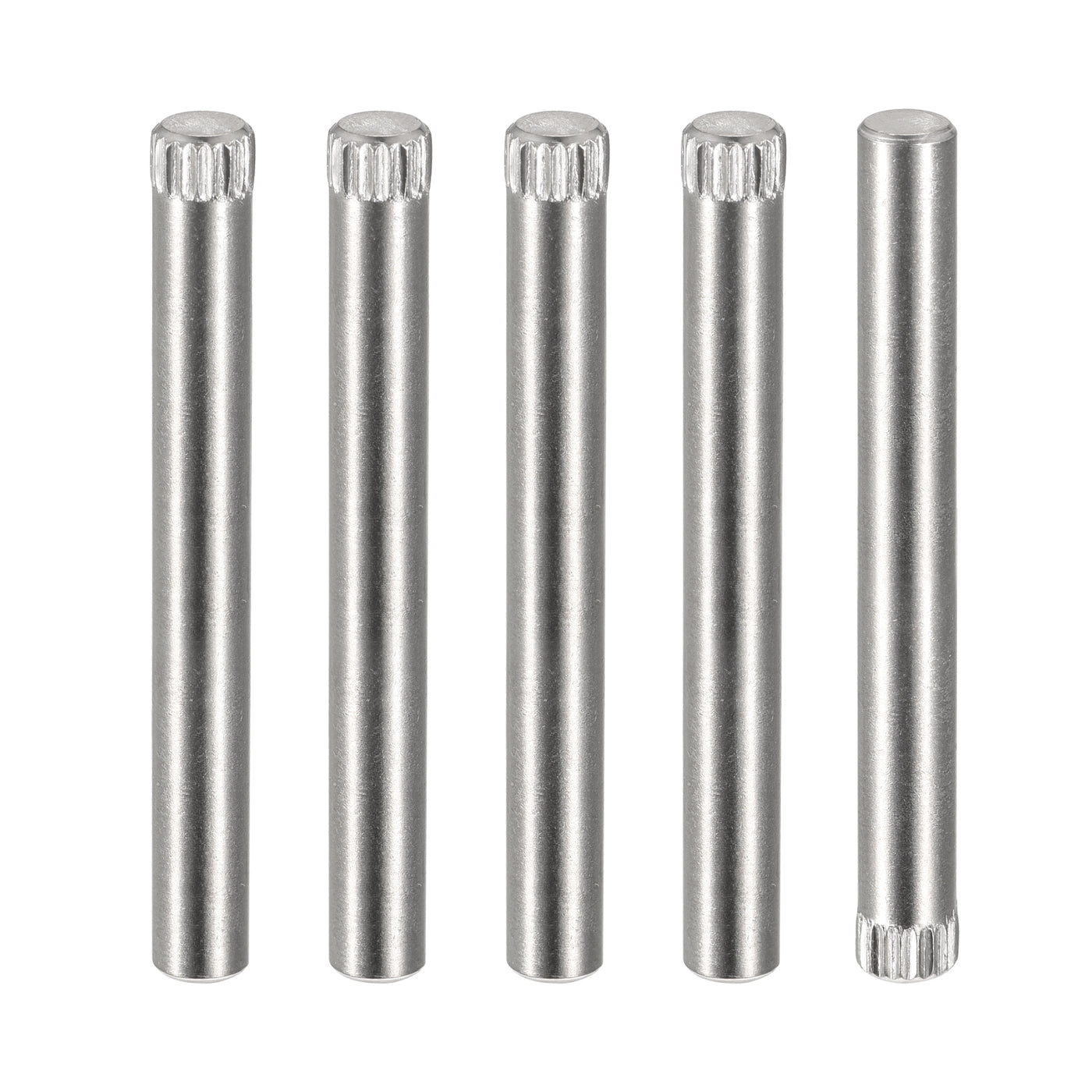 uxcell Uxcell 5x45mm 304 Stainless Steel Dowel Pins, 5Pcs Knurled Head Flat End Dowel Pin