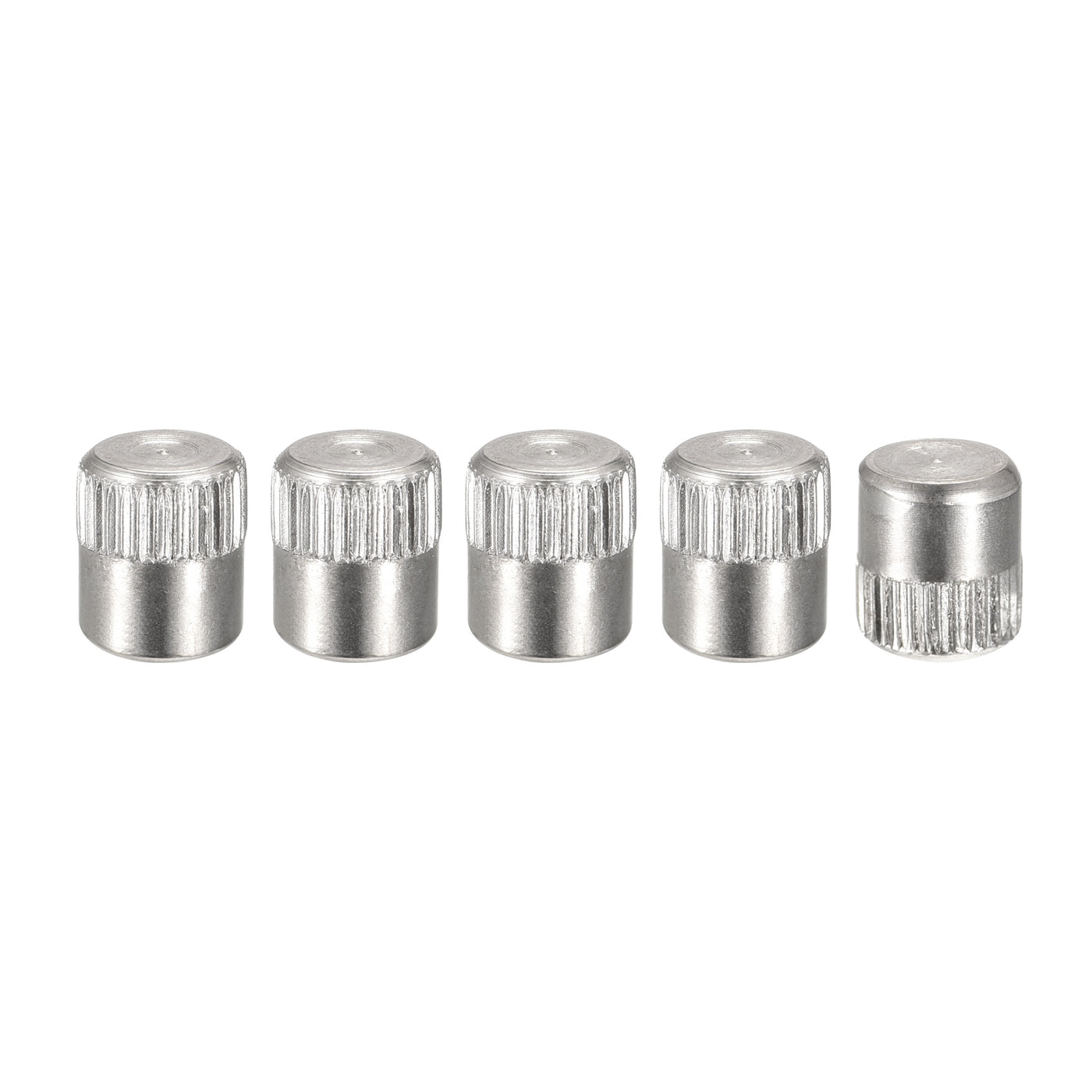 uxcell Uxcell 8x10mm 304 Stainless Steel Dowel Pins, 5Pcs Knurled Head Flat End Dowel Pin
