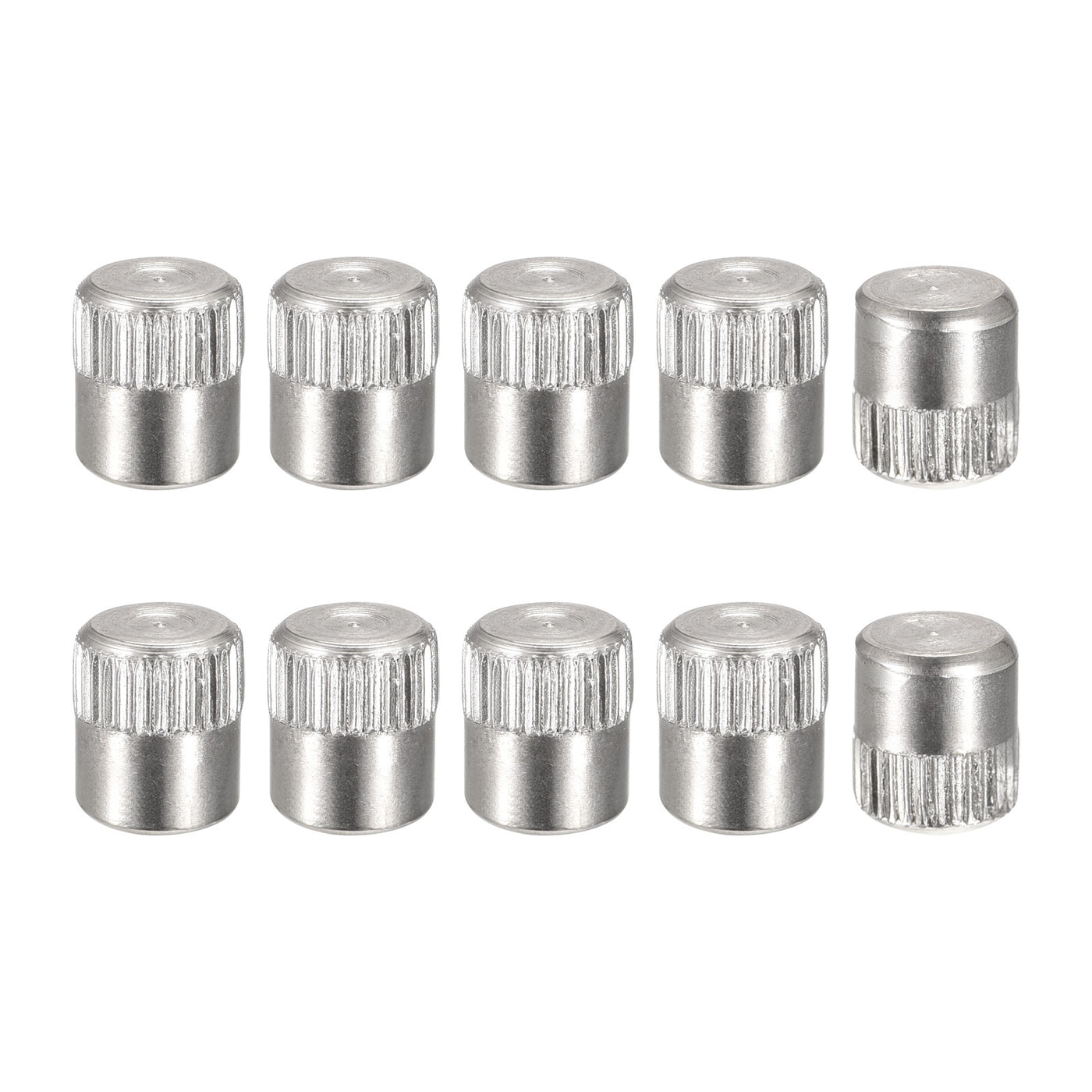 uxcell Uxcell 8x10mm 304 Stainless Steel Dowel Pins, 10Pcs Knurled Head Flat End Dowel Pin