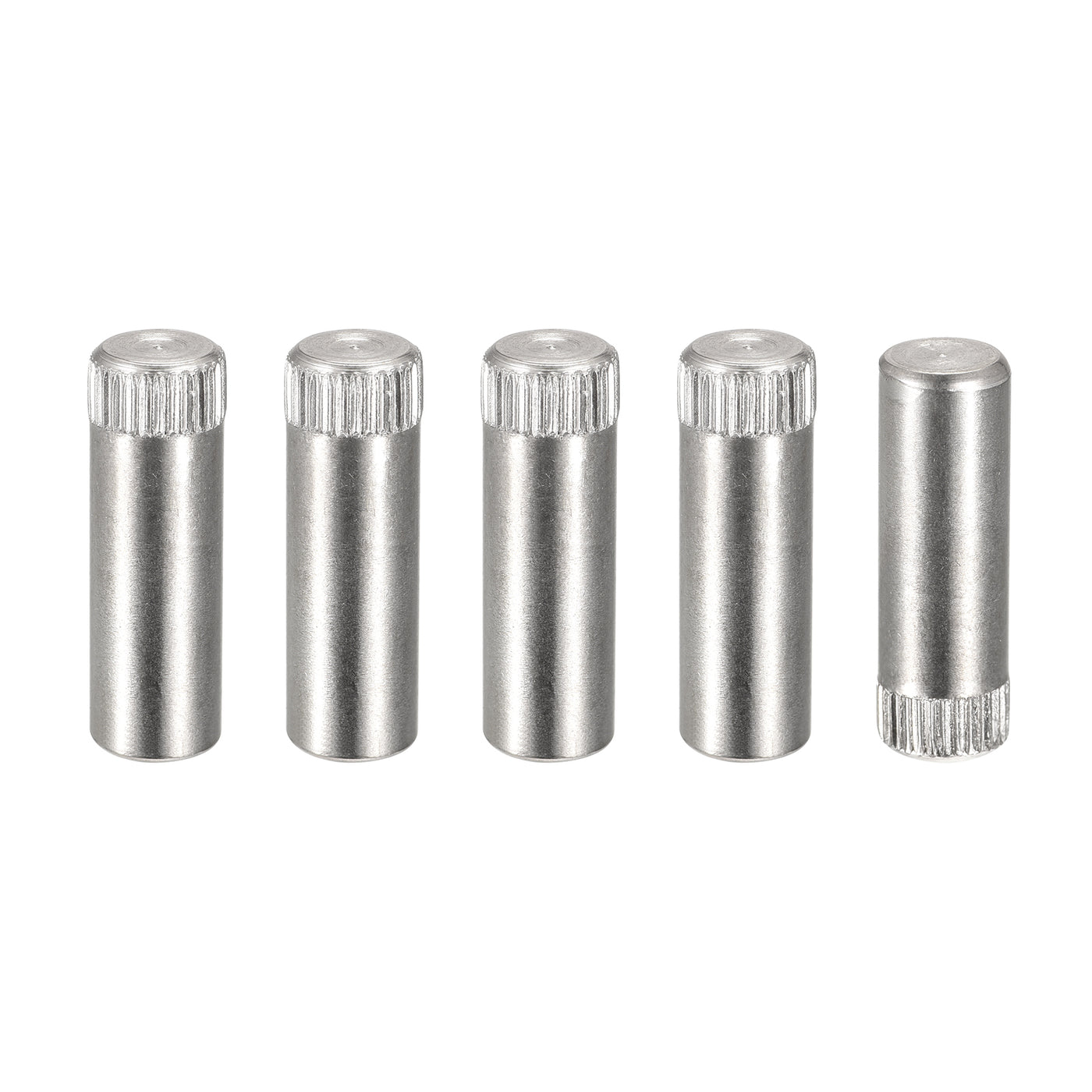 uxcell Uxcell 8x25mm 304 Stainless Steel Dowel Pins, 5Pcs Knurled Head Flat End Dowel Pin