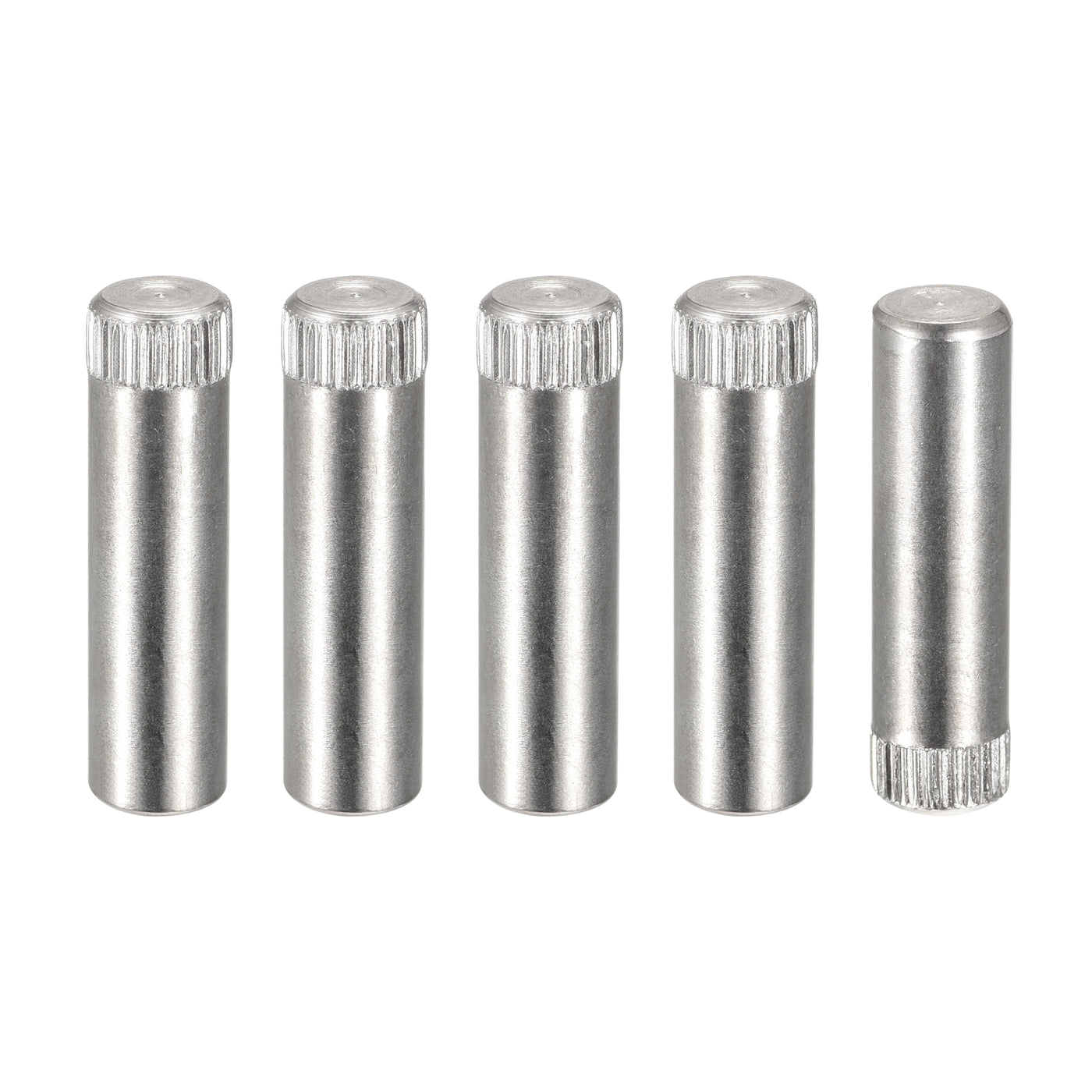 uxcell Uxcell 8x30mm 304 Stainless Steel Dowel Pins, 5Pcs Knurled Head Flat End Dowel Pin