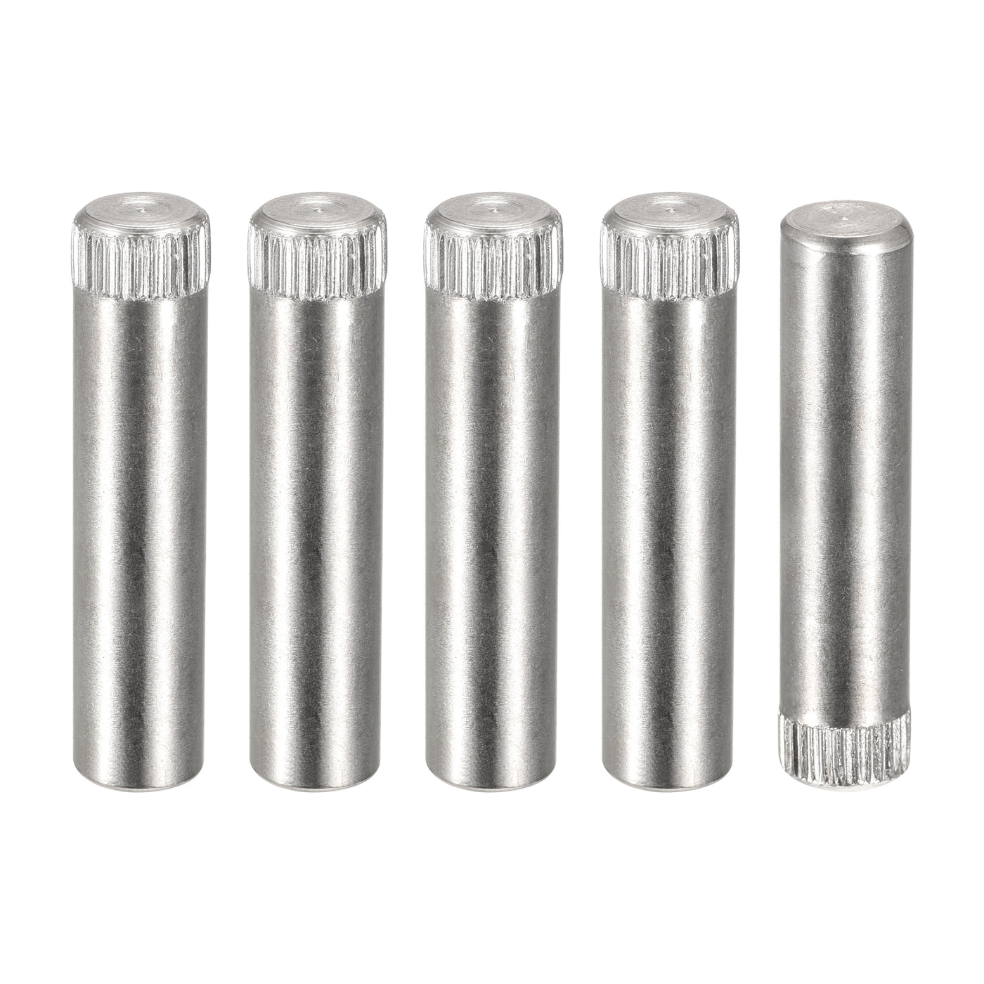 uxcell Uxcell 8x35mm 304 Stainless Steel Dowel Pins, 5Pcs Knurled Head Flat End Dowel Pin