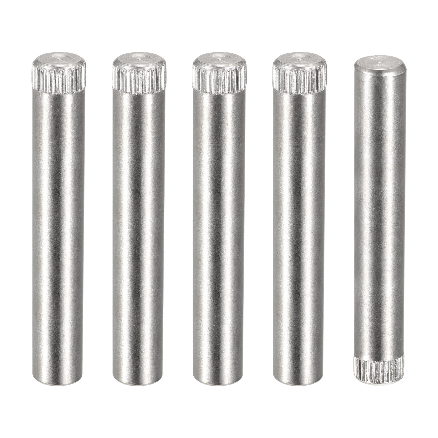 uxcell Uxcell 8x50mm 304 Stainless Steel Dowel Pins, 5Pcs Knurled Head Flat End Dowel Pin