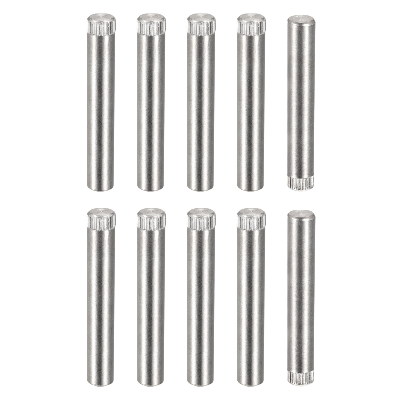 uxcell Uxcell 8x50mm 304 Stainless Steel Dowel Pins, 10Pcs Knurled Head Flat End Dowel Pin