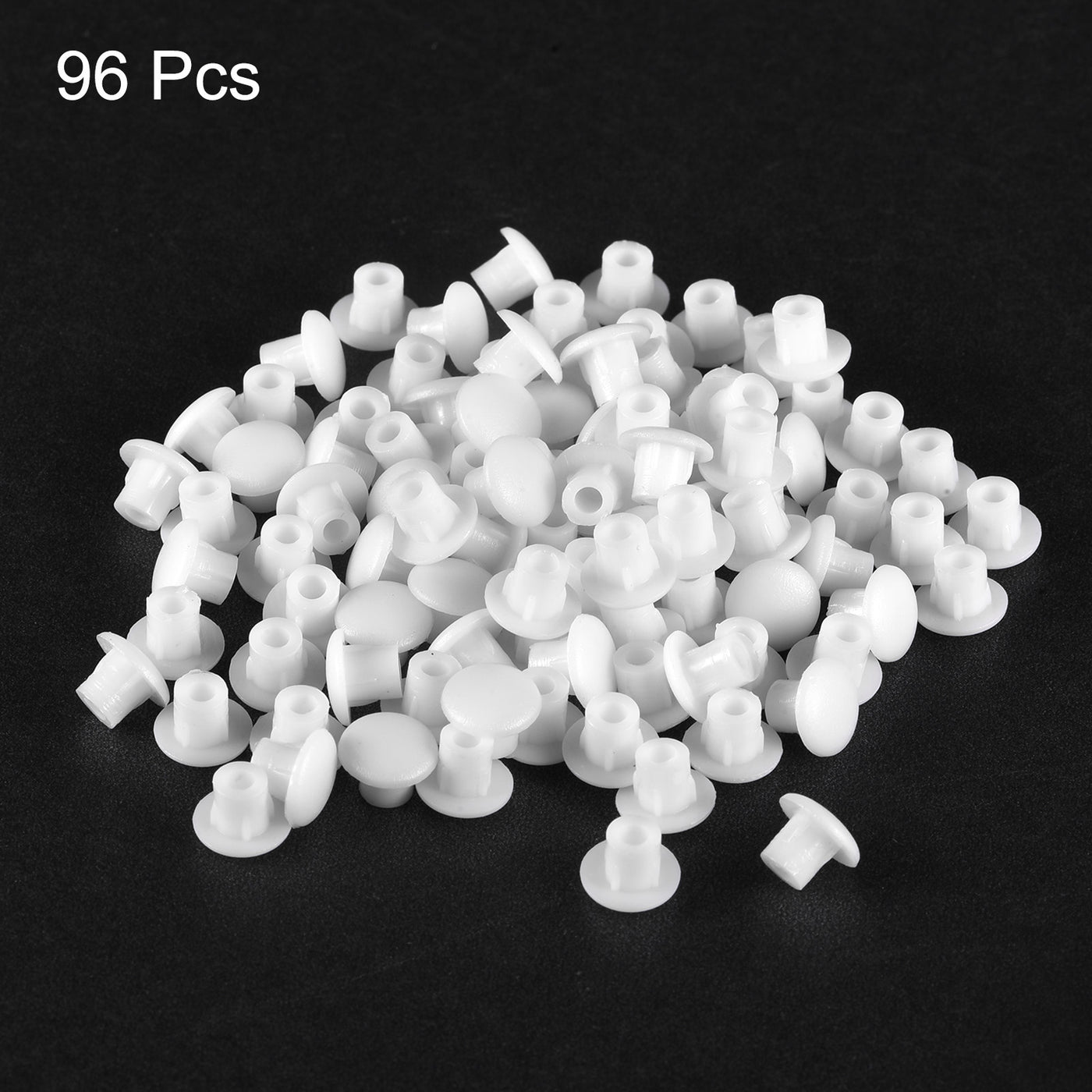 uxcell Uxcell Screw Hole Plugs, 5mm(3/16") Dia PP Snap in Shelf Button Flush Type Caps for Furniture Cabinet Cupboard, Milky White 96 Pcs