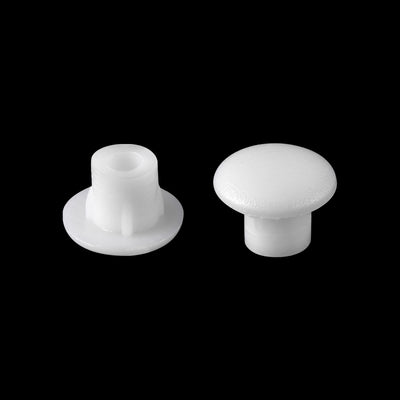 Harfington Uxcell Screw Hole Plugs, 5mm(3/16") Dia PP Snap in Shelf Button Flush Type Caps for Furniture Cabinet Cupboard, Milky White 96 Pcs