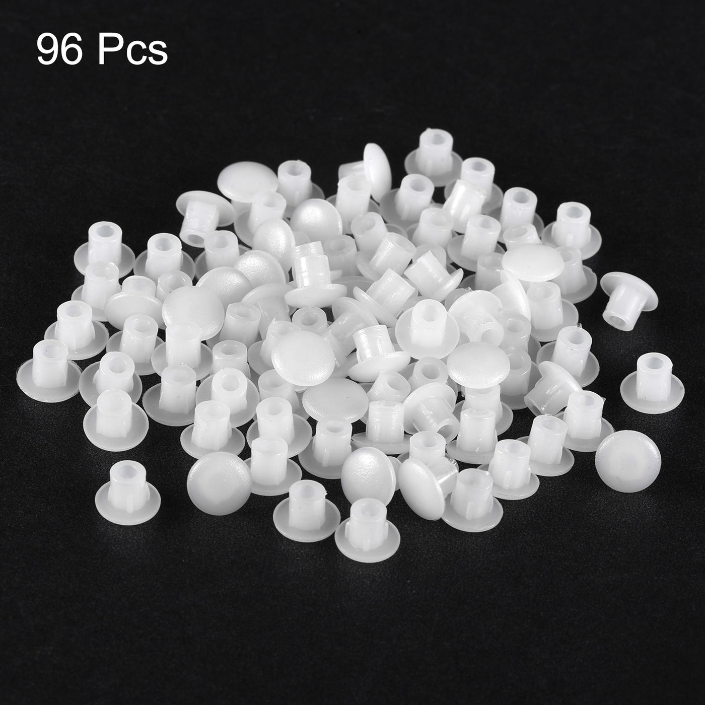 uxcell Uxcell Screw Hole Plugs, 5mm(3/16") Dia PP Snap in Shelf Button Flush Type Caps for Furniture Cabinet Cupboard, Clear White 96 Pcs